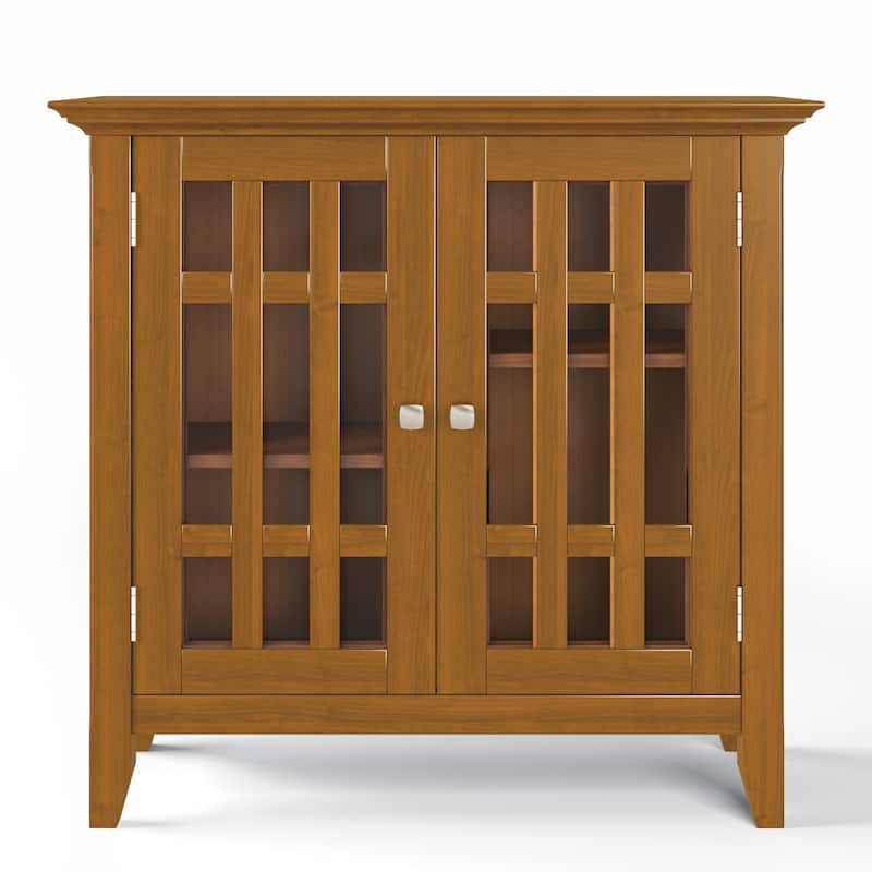 WYNDENHALL Freemont Solid Wood Transitional Low Storage Media Cabinet - 32"w x 14"d x 31" h
