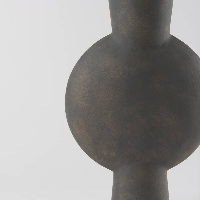 Kaz Earthy Brown Ceramic Vase (17") - 8.3L x 3.9W x 16.7H