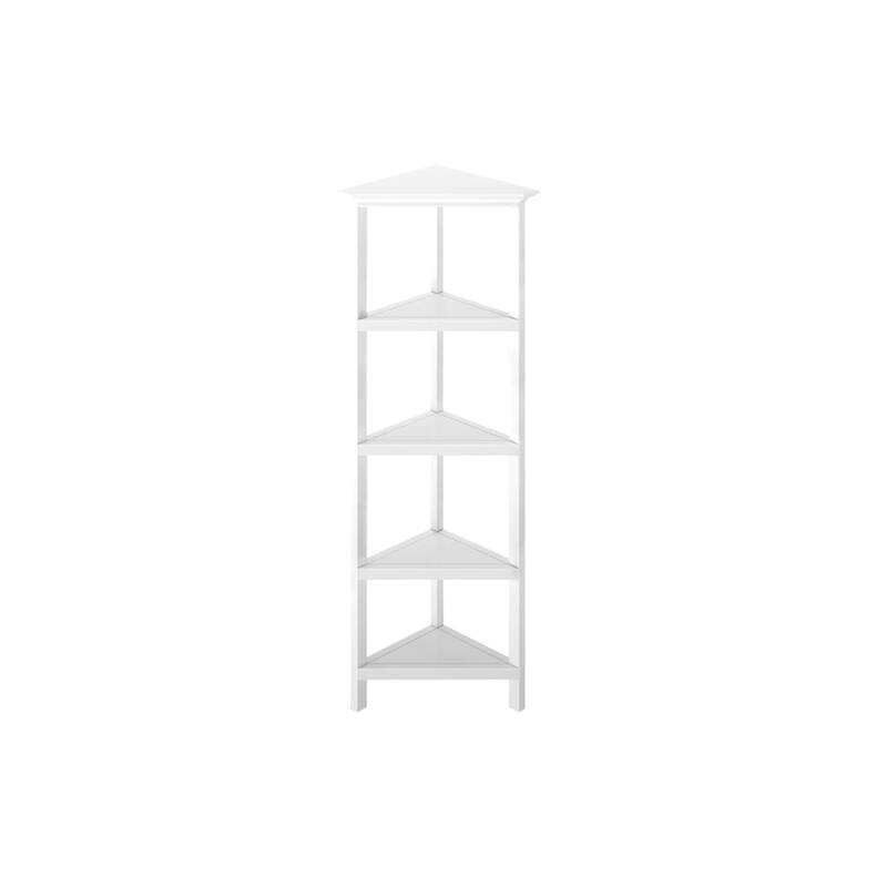 Solid Wood Corner Bookcase for Living Room and 5-Shelf Vertical Unit - 15.25” D x 26.5” W x 60” H