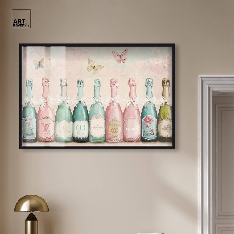 Champagne Mint and Pink Shadowbox by Art Remedy