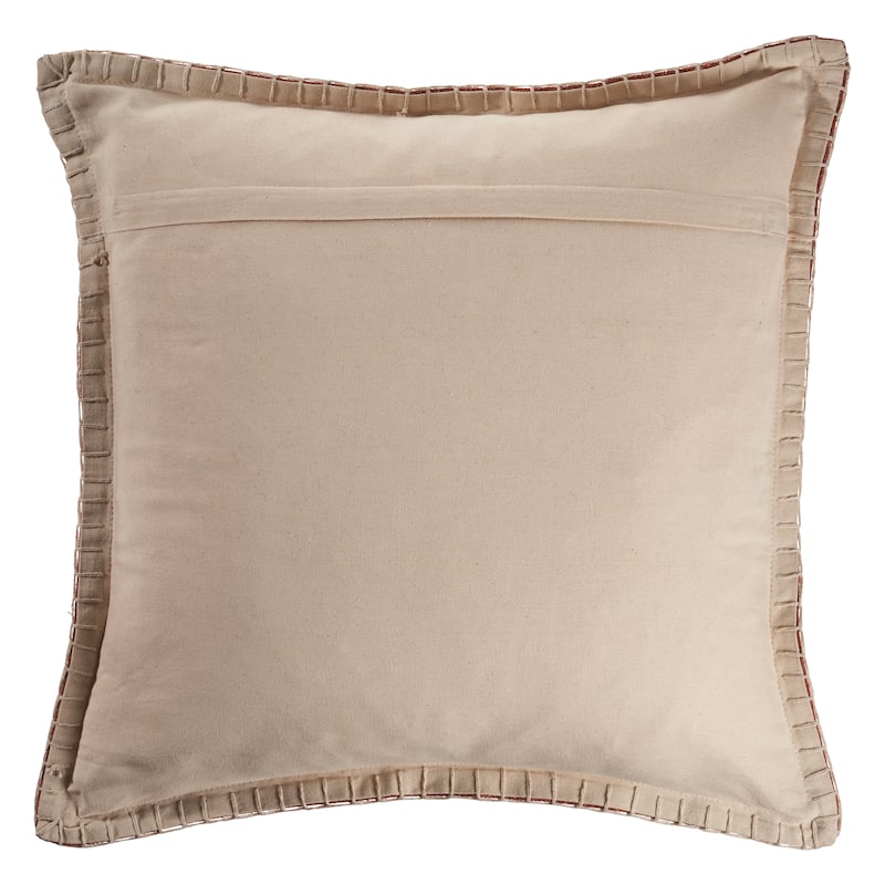Sevita Vita Embroidered Edge Cotton Throw Pillow, Single or Set of 2
