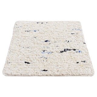 Shahbanu Rugs Ivory Pure Wool Hand Knotted Modern Minimalist Design ...