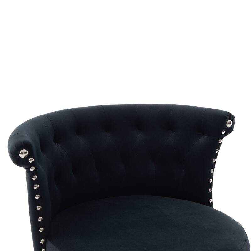 Velvet Upholstered Bar Stool Set of 2, Adjusatble Height Swivel Bar Stools, Dining Chairs with Curved Backrest & Footrest