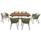 preview thumbnail 12 of 16, 7-Pieces Outdoor Dining Set with Chairs and Acacia Wood Tabletop, for Garden, Backyard, Patio