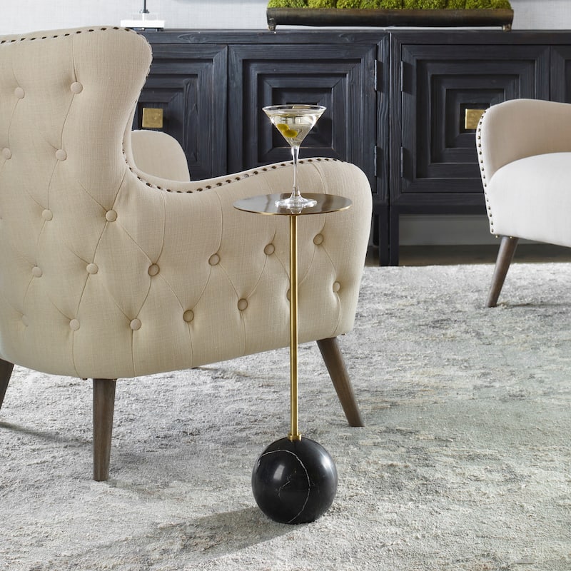 Uttermost Gimlet Brass Drink Table - 9"W x 22"H x 9"D