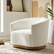 preview thumbnail 28 of 34, Gema Modern 360°Swivel Chenille Ergonomic U-shape Armchair with Solid Wood Legs by HULALA HOME Ivory