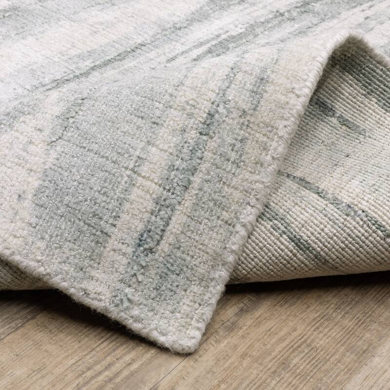 Cameryn Textural Distressed Abstract Green/ Ivory Area Rug