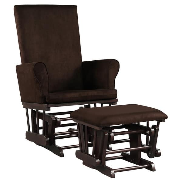 slide 2 of 32, Costway Baby Nursery Relax Rocker Rocking Chair Glider & Ottoman Set - See Details Brown