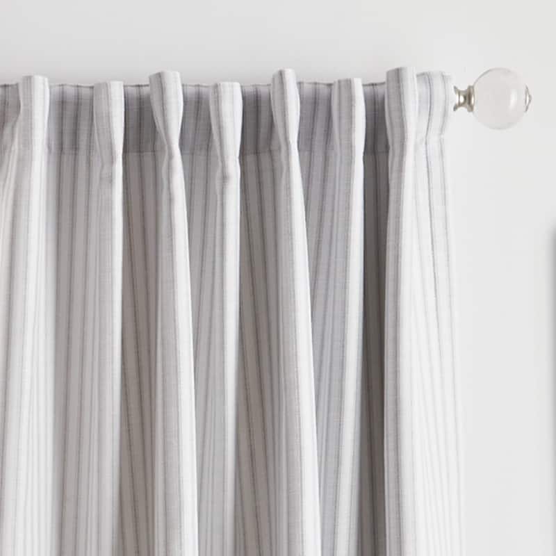 Martha Stewart Ticking Stripe Back Tab Curtain Panel Pair