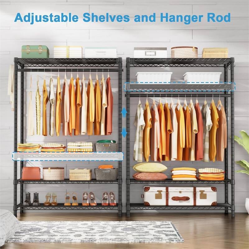 4 Tier Metal Clothes Garment Rack for Bedroom and Cloakroom