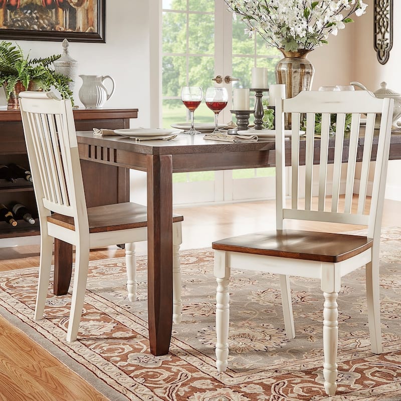 Mackenzie Country Style Two-tone Dining Chairs (Set of 2) by iNSPIRE Q Classic