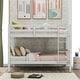 preview thumbnail 10 of 15, Twin Over Twin Wooden Bunk Bed with Ladder White