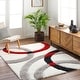 preview thumbnail 1 of 10, Livabliss Bologna Transitional Geometric Plush Area Rug 5' 3" x 7' - Black/Red