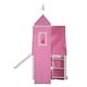 preview thumbnail 11 of 41, Cute Solid Wood House Loft Bed with Slide, Tent, and Tower for Kids