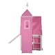 preview thumbnail 11 of 13, Twin Size House Loft Bed with Slide, Tent and Tower, Pink