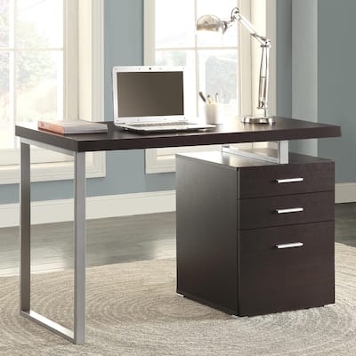 GDFStudio - Ethan Contemporary 3-Drawer Reversible Office Desk with Spacious Work Surface and Efficient Storage