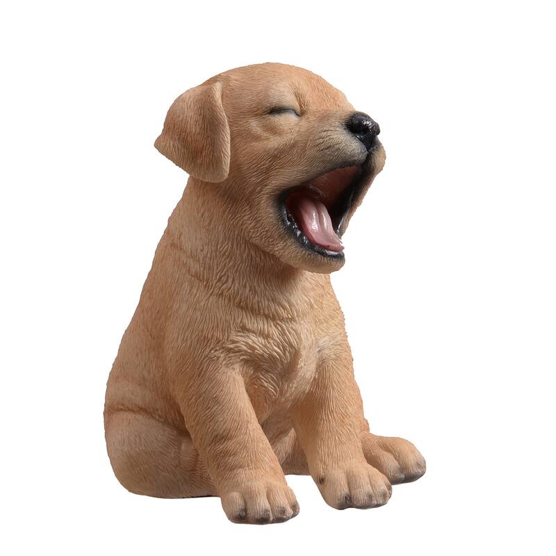 Yawning Labrador Outdoor Garden Statue - 6.25"