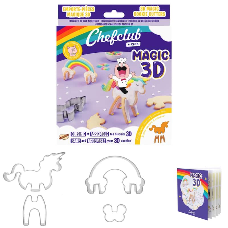 Chefclub Unicorn & Rainbow 3D Cookie Cutters - Multicolored