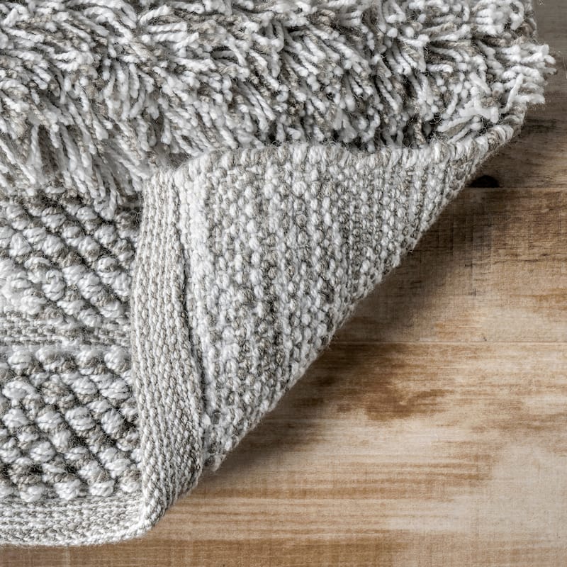 Nuloom Grey Southwestern Raised Tribal Band Area Rug