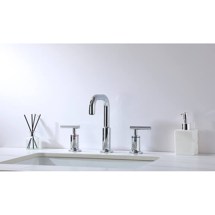Indigo Home 8 inch Widespread Double Handle Bathroom Faucet
