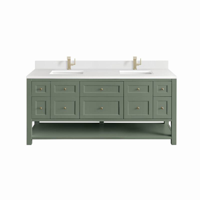 James Martin Vanities 330-V72-1WZ Breckenridge 72" Free Standing - Smokey Celadon - Steel Finish