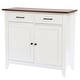 preview thumbnail 5 of 13, White Wood 2-Drawer 2-Door Sideboard Storage Cabinet - 32.83" H x 35.81" W x 15.75" D