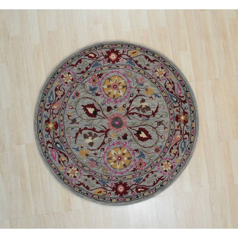 Home Decor EORC Hand-Tufted Wool Oriental Rug Elegant Blue Area Rug for Living Room, Bedroom, Office, & Home Décor Premium