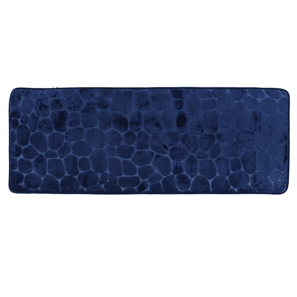 Memory Foam Runner Bath Mat Pebble Design 48x18