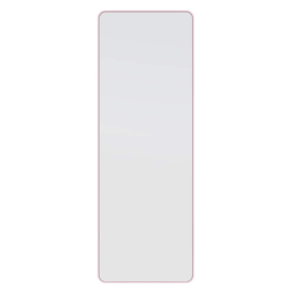 Glass Warehouse 67 in. H x 24 in. W Square Radius Leaner Dressing Stainless Steel Framed Mirror