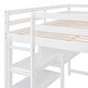 preview thumbnail 17 of 34, Wood Twin/Full Size High Loft Bed with Built-in Desk and 3-Storage Shelves, Solid Wood Loftbed Frame with Ladder and Guardrail
