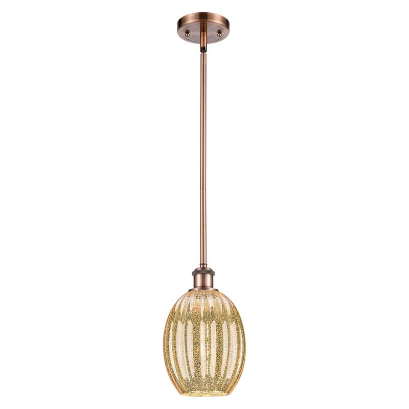 Innovations Lighting Endless Possibilities Ballston - Preston - 1 Light 6" Bulb Shade Stem Hung Mini Pendant - Mercury/Antique Copper