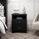 preview thumbnail 10 of 18, Broadway Black 2-drawer and Open Cubby Nightstand
