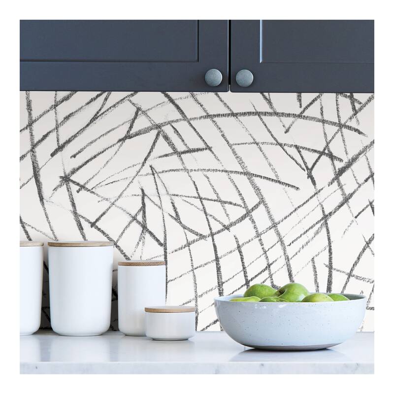 NuWallpaper Black Imprint Peel & Stick Wallpaper - 216in x 20.5in x 0.025in