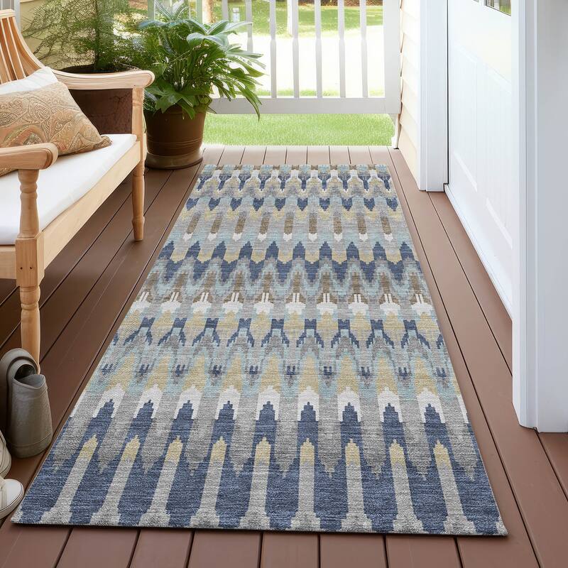 Machine Washable Indoor/ Outdoor Chantille Moroccan Boho Rug - Taupe - 2'3" x 7'6"