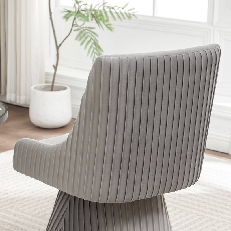 SEYNAR Modern Velvet 360 Degree Swivel Armless Dining chair Set of 2