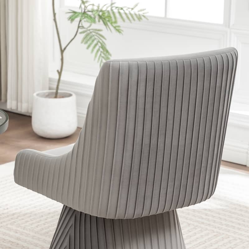 SEYNAR Modern Velvet 360 Degree Swivel Armless Dining chair Set of 6