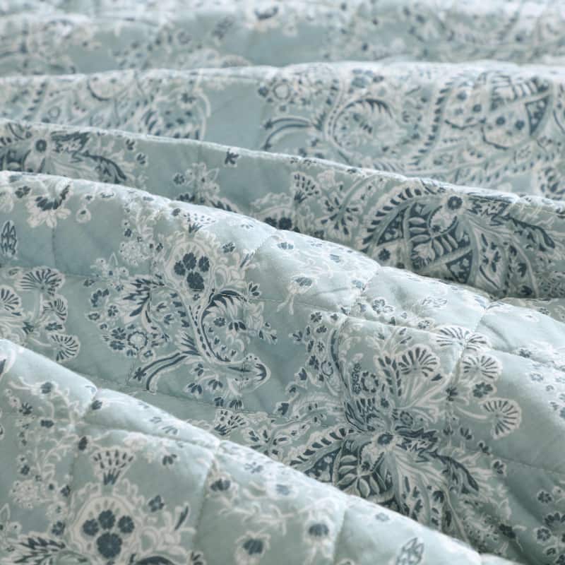 Wrangler Prairieland Paisley Cotton Reversible Blue Quilt Set