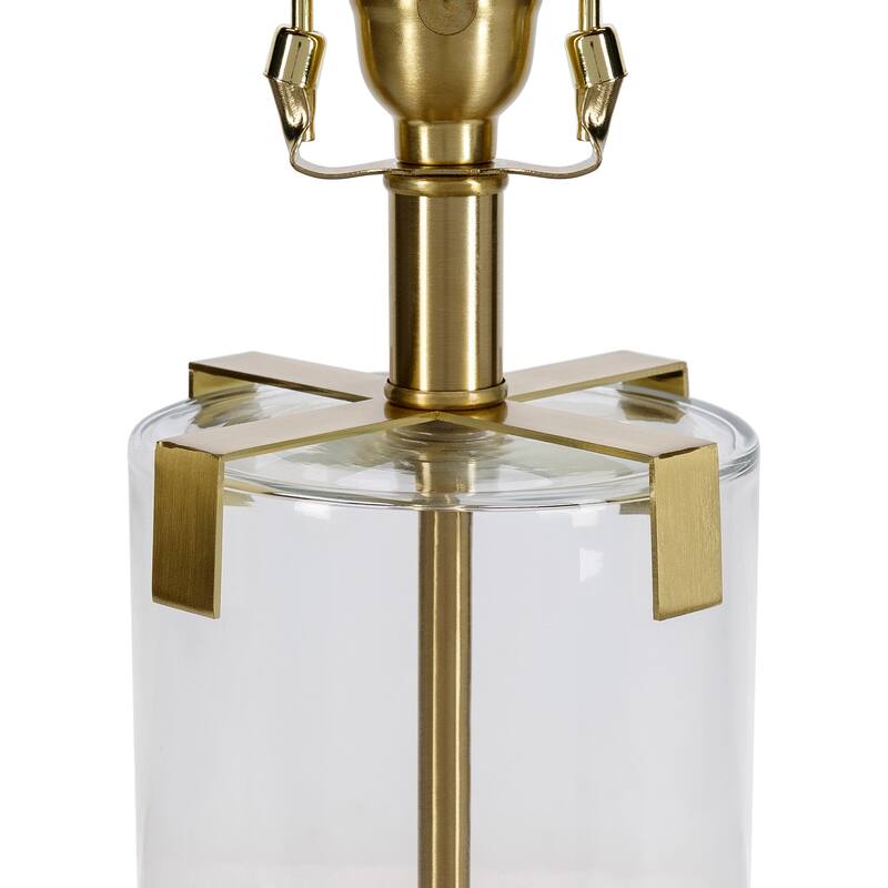 Malika Translucent Cylindrical Modern Transitional Table Lamp - 28"H x 16"W x 16"D