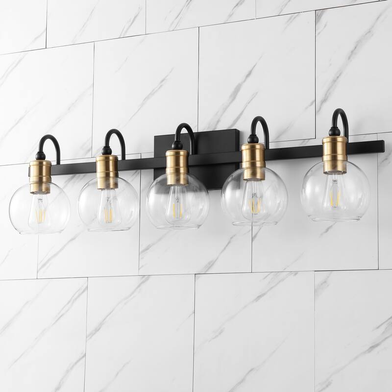 Kurtz Iron/Glass Rustic Vintage LED Vanity Light, by JONATHAN Y