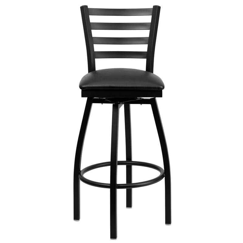 2 Pack Hercules Series Ladder Back Swivel Metal Barstool - 16.5"W x 20.5"D x 44.5"H - 16.5"W x 20.5"D x 44.5"H