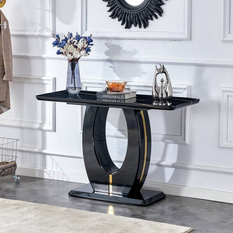 47.2 "x 18" x 29.5 "Modern minimalist striped MDF material rectangular counter dining table for bedroom bedside entrance