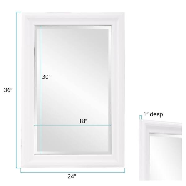 Allan Andrews Copper Grove Lilas Matte White Rectangular Wall Mirror