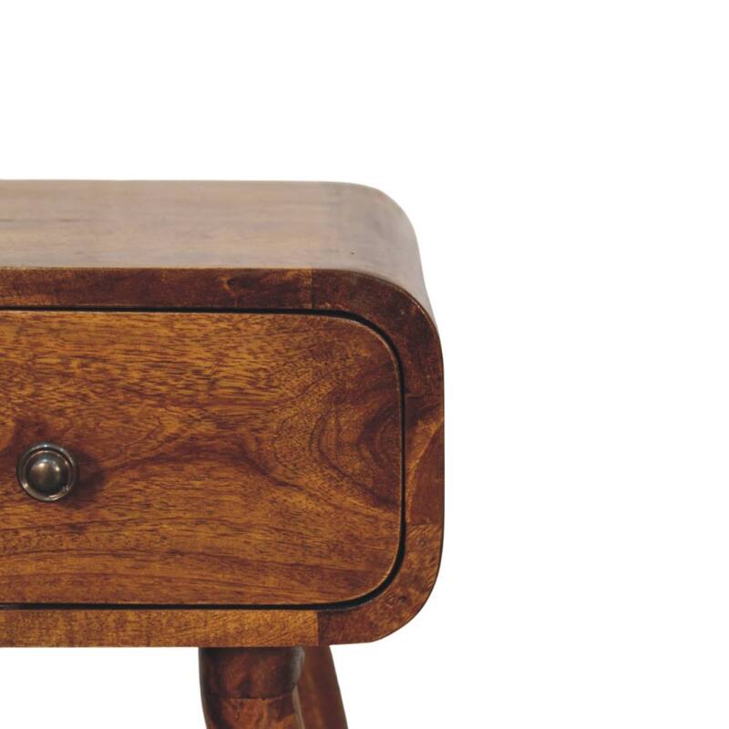 HomeRoots 19" Chestnut Solid Wood Square One Drawer Nightstand