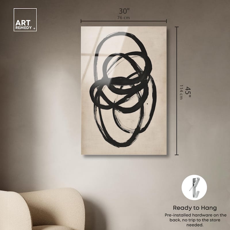 Beige Black I Acrylic by Art Remedy, Ready to Hang