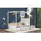 preview thumbnail 17 of 22, Queen Size Canopy Platform Bed with Twin Size Trundle and 3 Storage Drawers