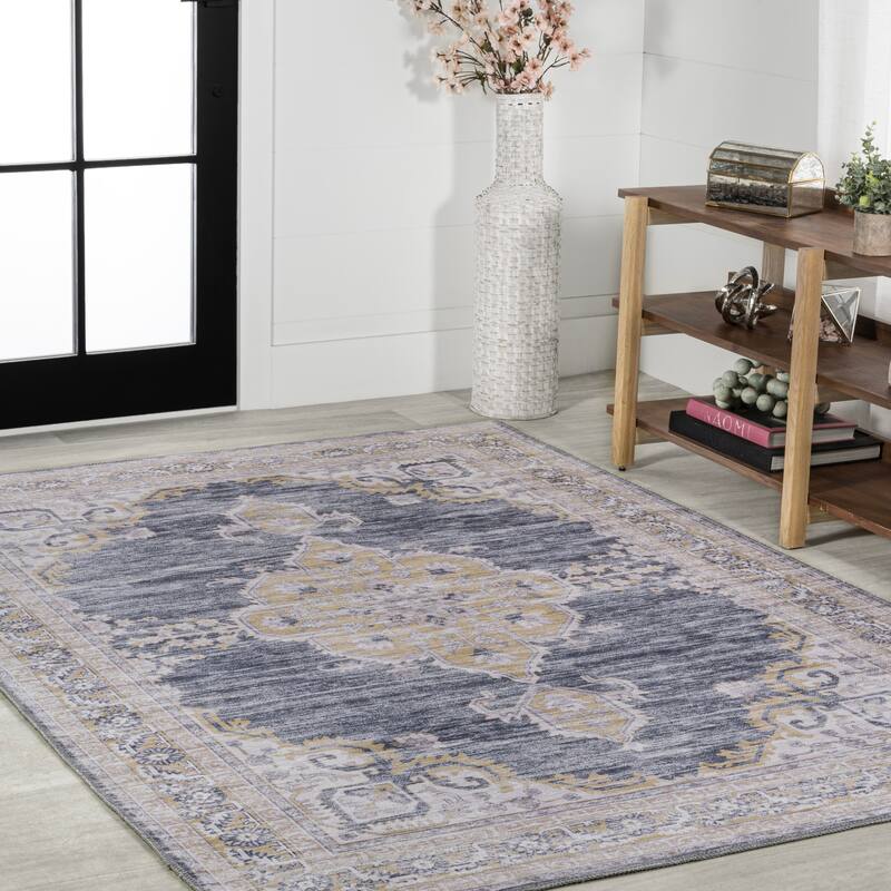 JONATHAN Y Chapell Cottage Medallion Machine-Washable Area Rug