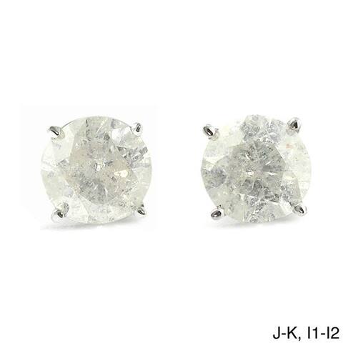 Auriya Platinum 1 1/4ctw Round Diamond Stud Earrings Clarity-enhanced