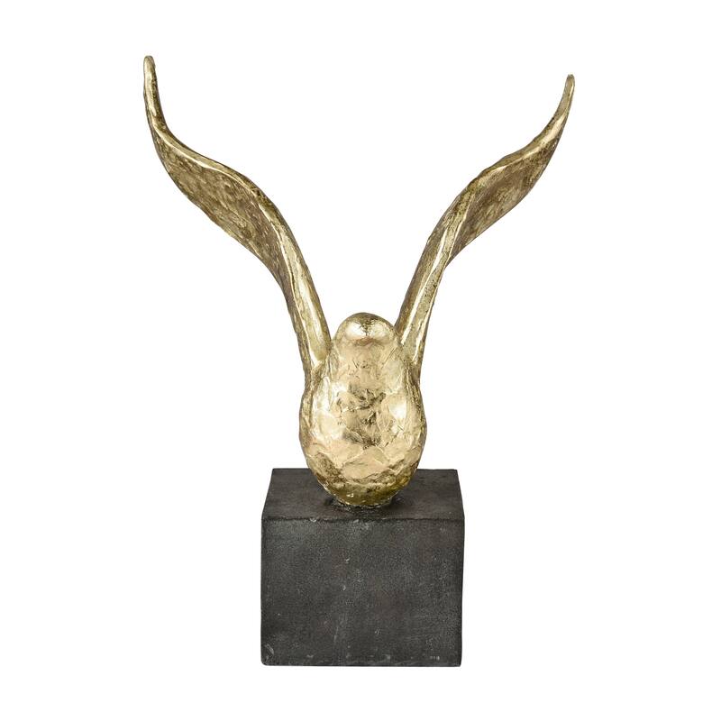 Elk Home Winged Bird Gold Composite 11.5 Inch Wide Sculpture