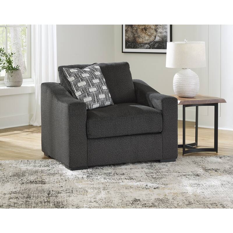 Signature Design by Ashley Wryenlynn Black/Gray Oversized Chair - 48"W x 40"D x 40"H