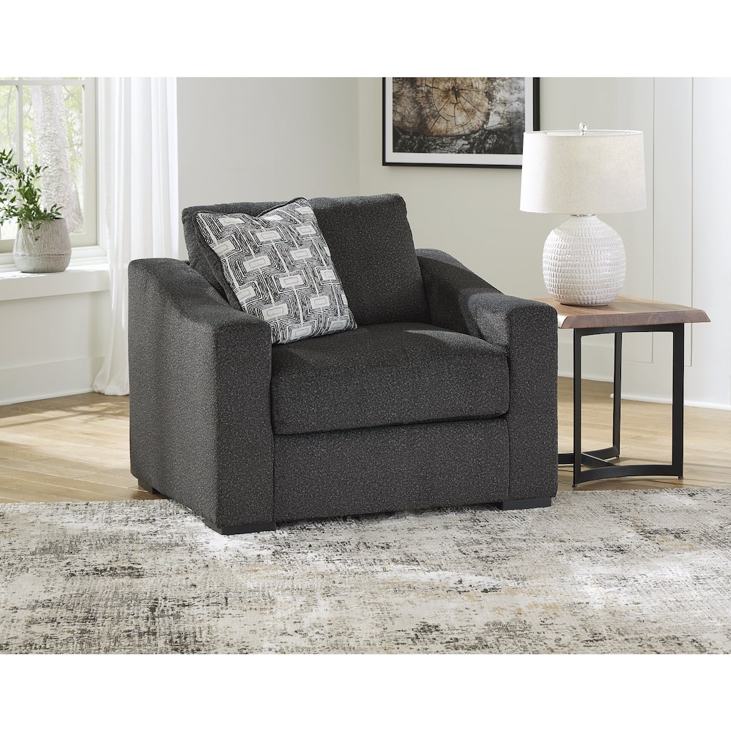 Signature Design by Ashley Wryenlynn Black/Gray Oversized Chair - 48"W x 40"D x 40"H